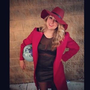 Black pleather bodycon with mesh inserts